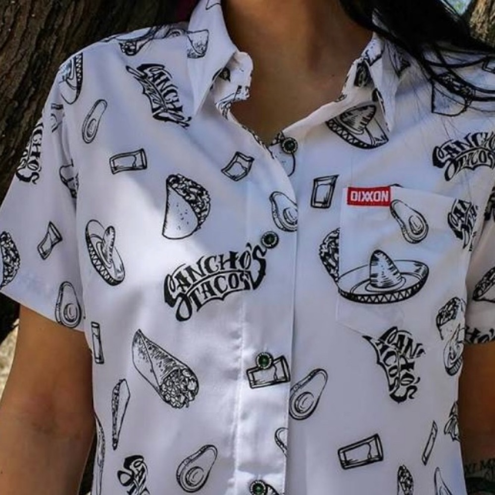 Womans XL Dixxon Sanchos Tacos party shirt